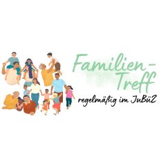 Logo Familientreff: Bilder diverser Familien