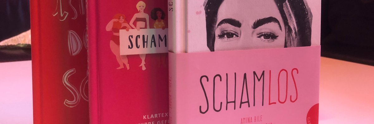 Bildbeschreibung: 3 Bücher, die sich mit der weiblichen Sexualität befassen sind zu sehen.